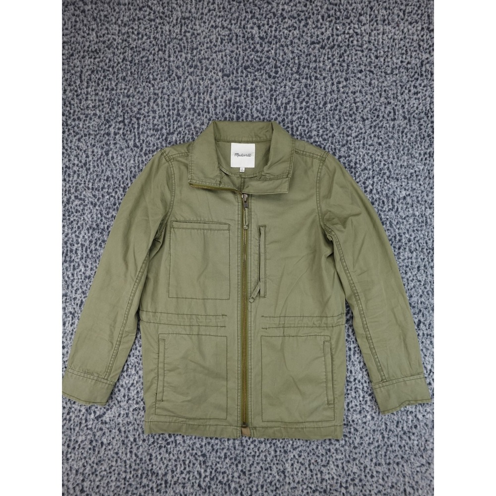 Madewell Chore Jacket Womens Medium Green Zip Utility Field Coat C3394